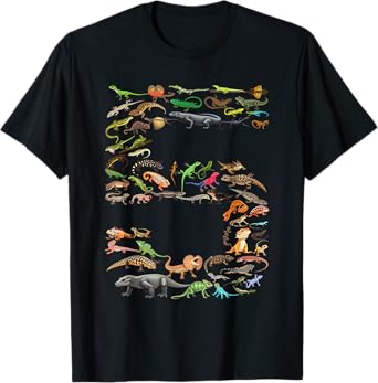 5 Years Old 5th Birthday Lizards Reptiles Figures Number T-Shirt
