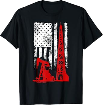 US Flag Oil Rig T-Shirt