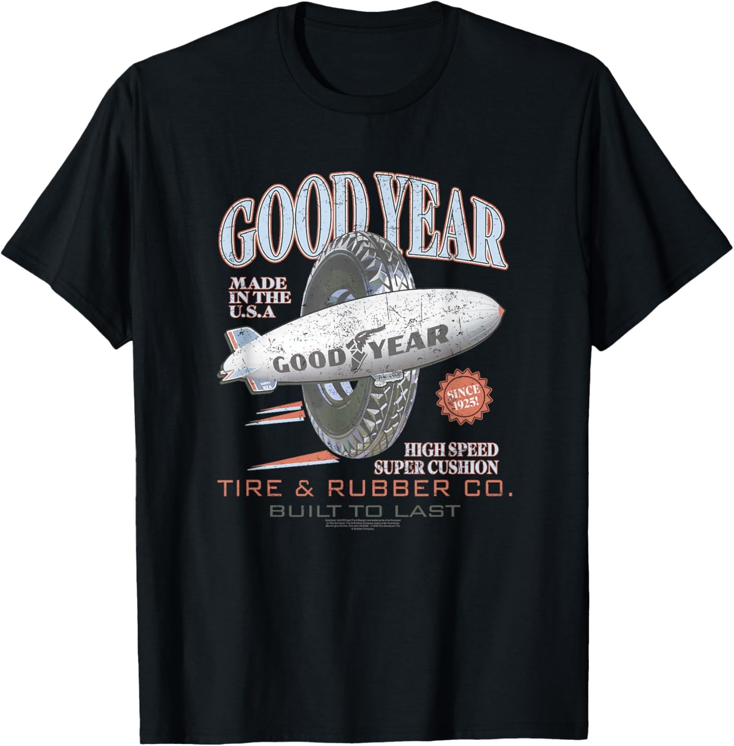 Goodyear Tire & Rubber Co. Built To Last Vintage Logo T-Shirt