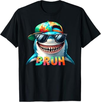 Funny Shark Meme BRUH Teenager kids men women Graphic T-Shirt