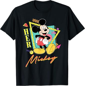 Disney Mickey Mouse Retro โ90s Couples Matching Her Mickey T-Shirt