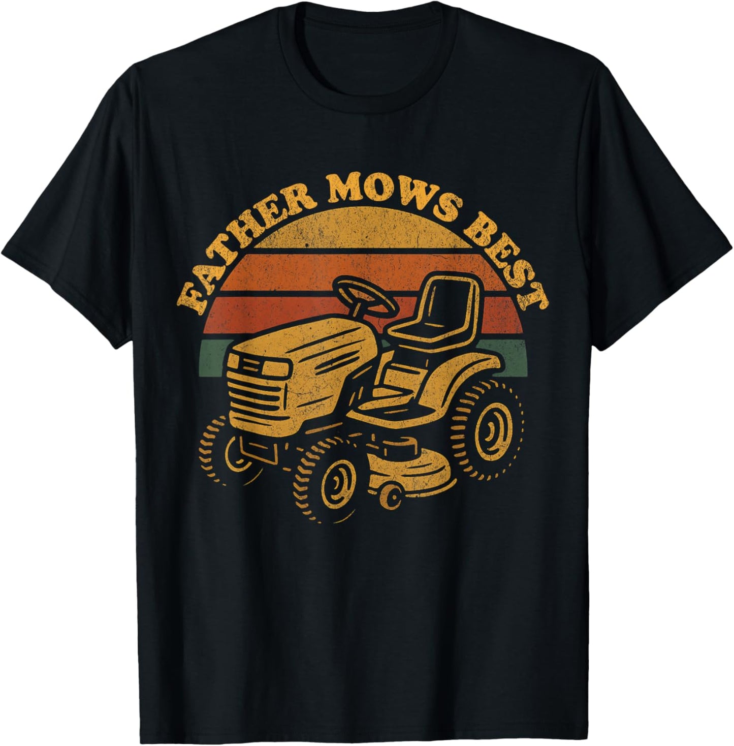 Retro Father Mows Best - Funny Father's Day Dad T-Shirt