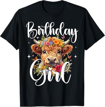 Cow Birthday Girl Mother Girl Mama Woman Family Matching T-Shirt