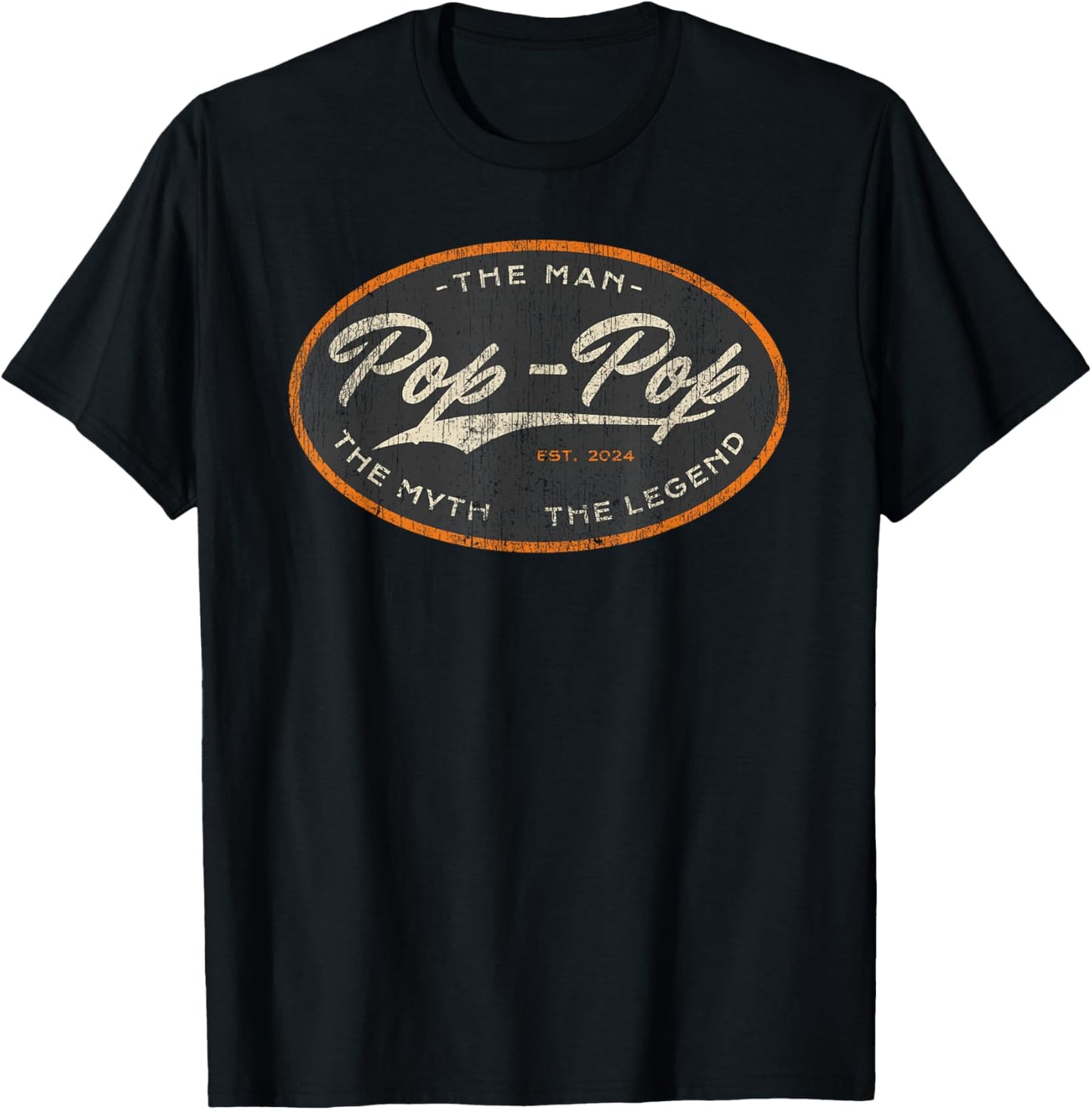 Vintage Pop Pop New Grandpa Est. 2024 Man Myth Legend T-Shirt
