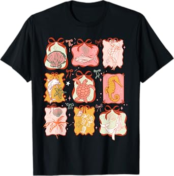 Sea Animal Coquette Bow Summer Vacation Hawaii Beach Family T-Shirt