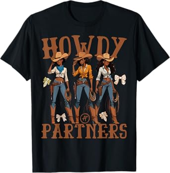 Retro Howdy Partners Cowgirl Teacher Western Back To School T-Shirt