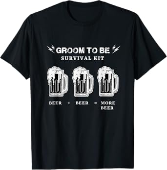 Funny Groom To Be Beer Shirt, Groom Survival Kit Beer T-Shirt