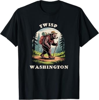 Twisp, Washington WA Mountains Hiking Trails Bear T-Shirt