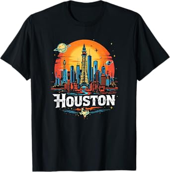 Houston Texas Skyline Texas Home State Souvenir Vintage T-Shirt