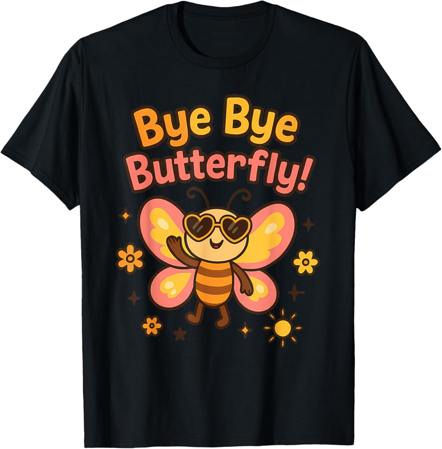 Bye Bye Butterfly Teacher, Last Day of School, Cute Summer T-Shirt