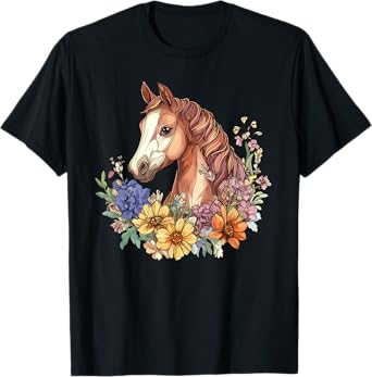 Horse With Flowers T-Shirt
