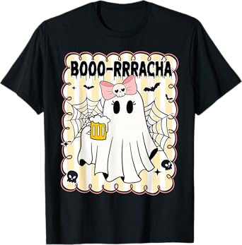 Boo-Rracha Ghost Borracho Beer Mexican Hispanic Halloween T-Shirt