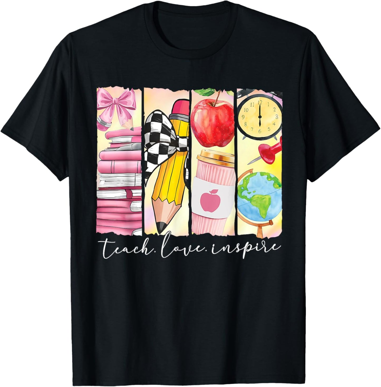 Teach Love Inspire Teacher First Day Funny Back To School T-shirt by TeeBrew