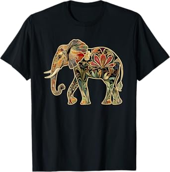 Elephant Floral Flower T-Shirt
