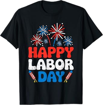 Happy Labor Day Patriotic Union Workers USA Flag Men Women T-Shirt