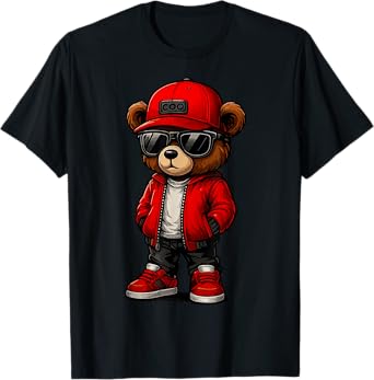 Hip Hop Teddy Bear with Sunglasses T-Shirt