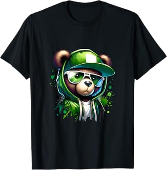 Hip Hop Bear Urban Cute Teddy Bear Graphic Design Rap Bear T-Shirt