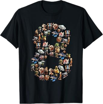 Happy 8th Birthday Boy Italian Brainrot Meme Party Funny T-Shirt