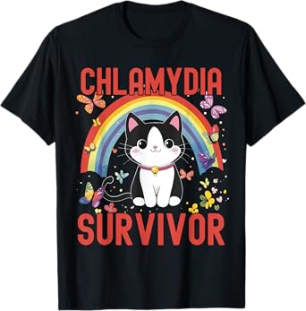 Chlamydia Survivor | Funny Inappropriate | Adult Meme Cat T-Shirt