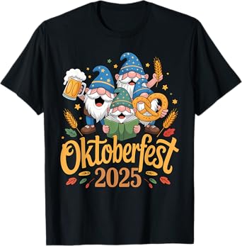 Funny Oktoberfest Gnome 2025 Bavarian Festival T-Shirt