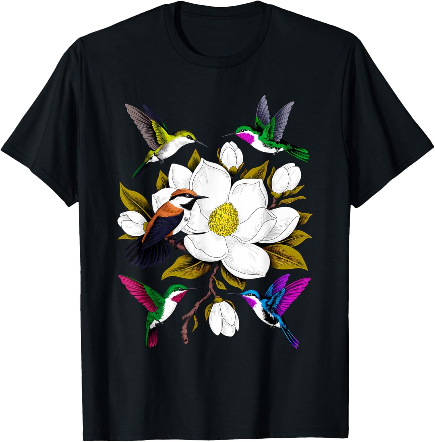 Hummingbird Flowers Lover Women Men T-Shirt