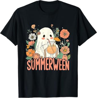 Retro SummerWeen Ghost Summer Halloween T-Shirt