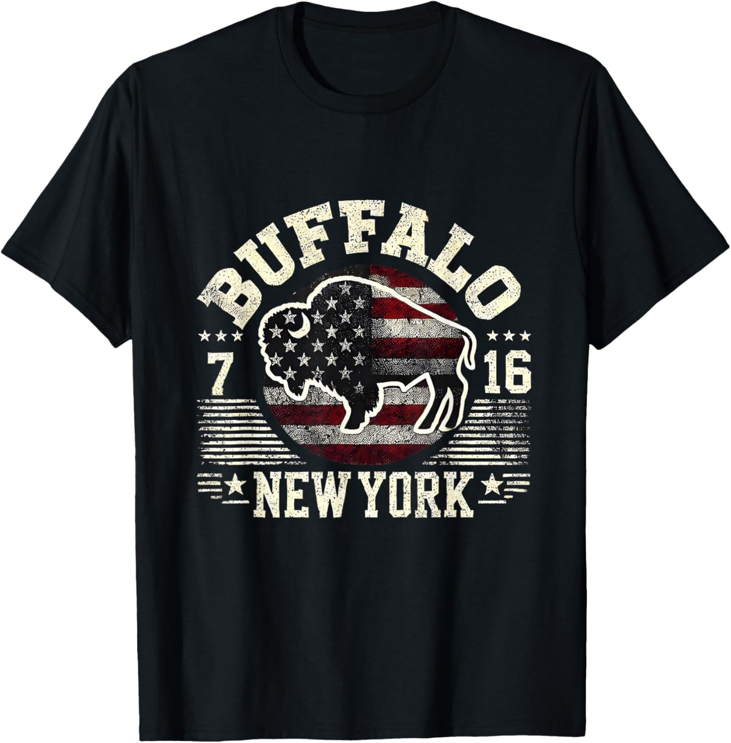Buffalo 716 New York Patriotic Buffalo Sports Fans Design T-Shirt