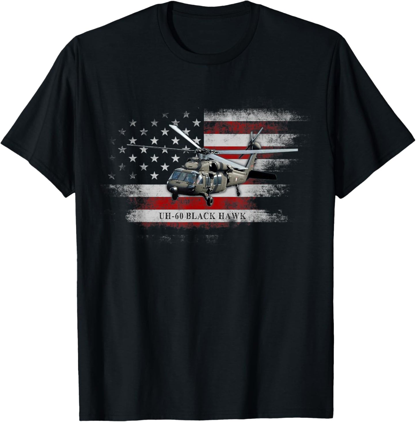 UH-60 Black Hawk Helicopter USA Flag Helicopter Pilot Gifts T-Shirt