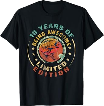 Turning 10 | 10 Year Old Birthday | 10th Birthday Fishing T-Shirt