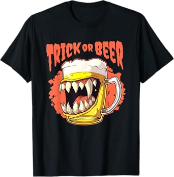 Trick or Beer Funny Halloween Drinking T-Shirt