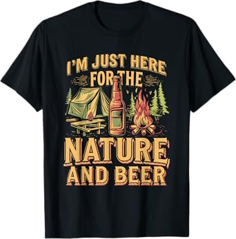Funny Camping Beer Outdoor Quote T-Shirt