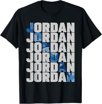 Diagonal Jordan Camo Pattern Blue Retro Camouflage T-Shirt