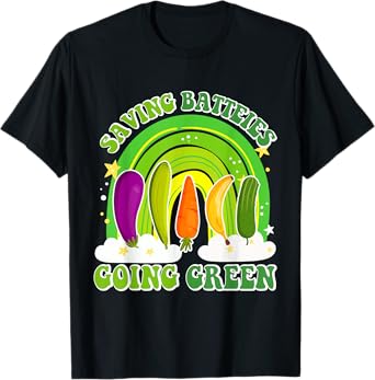 Saving Batteries Going Green Funny Inappropriate Adult Humor T-Shirt