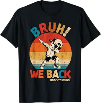 Groovy Bruh We Back Boys Kid Funny Back To School T-Shirt