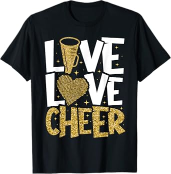 Live Love Cheer Girl Cheerleading Cheerleader Women Cheer T-Shirt