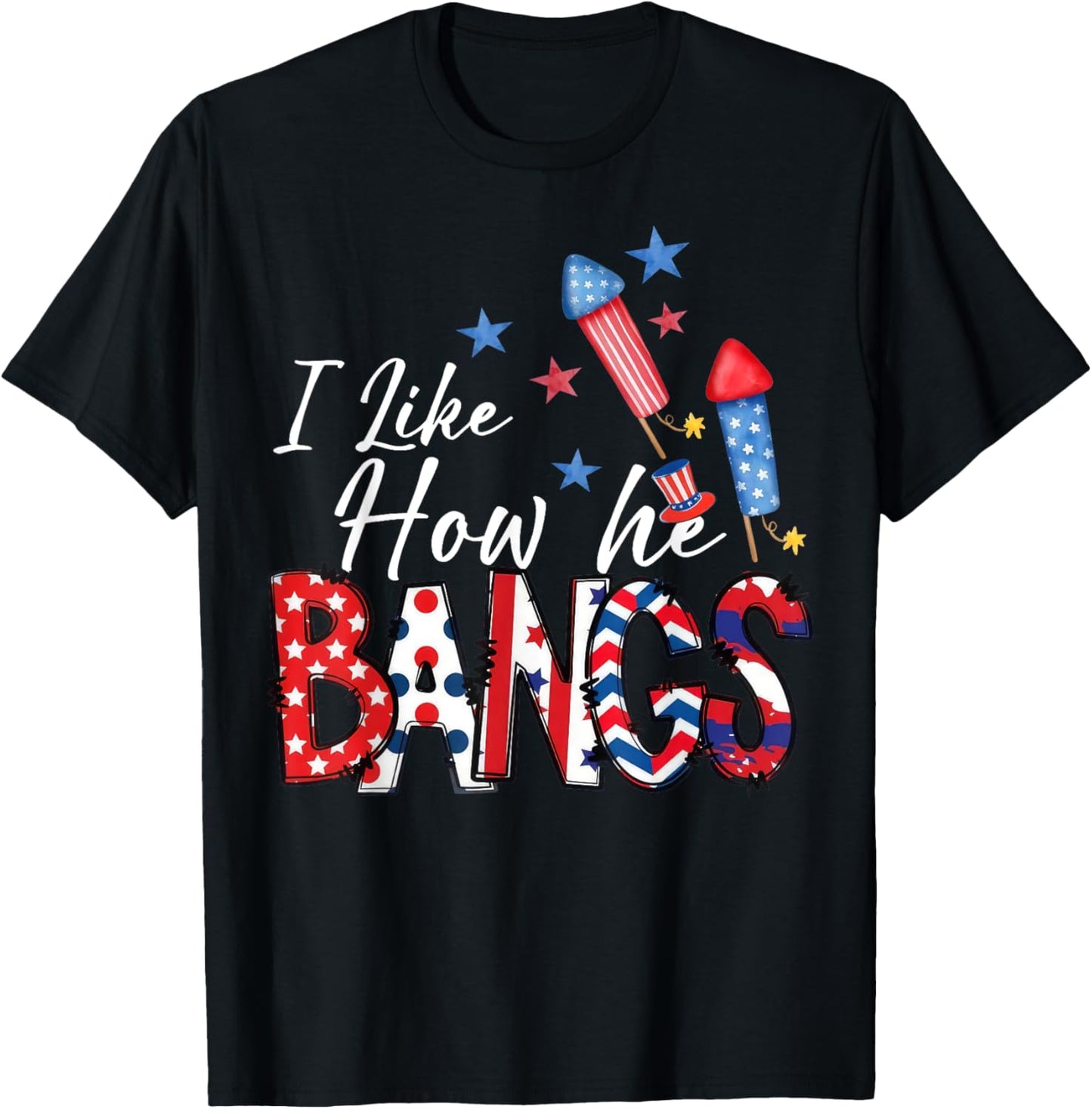 I Like How She Explodes Fireworks Funny Couple 4th Of July T-shirt