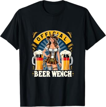 Official Beer Wench Oktoberfest Drinking Team German Flag T-Shirt