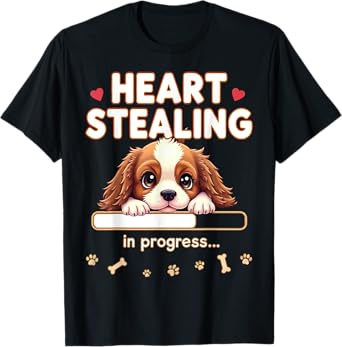 Heart Cavalier King Charles Spaniel Dog Funny Gift Puppy T-Shirt
