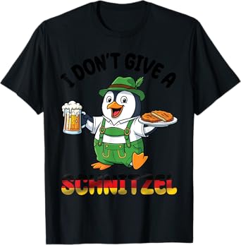 Penguin Lederhosen Beer I Don't Give A Schnitzel Oktoberfest T-Shirt