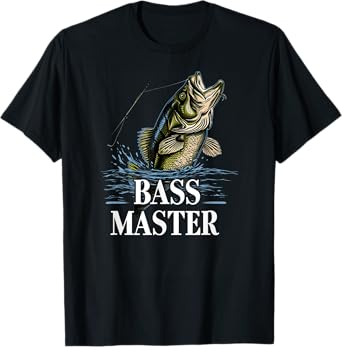 Baitcaster Fisherman Bass Master - Black Bass Fishing T-Shirt