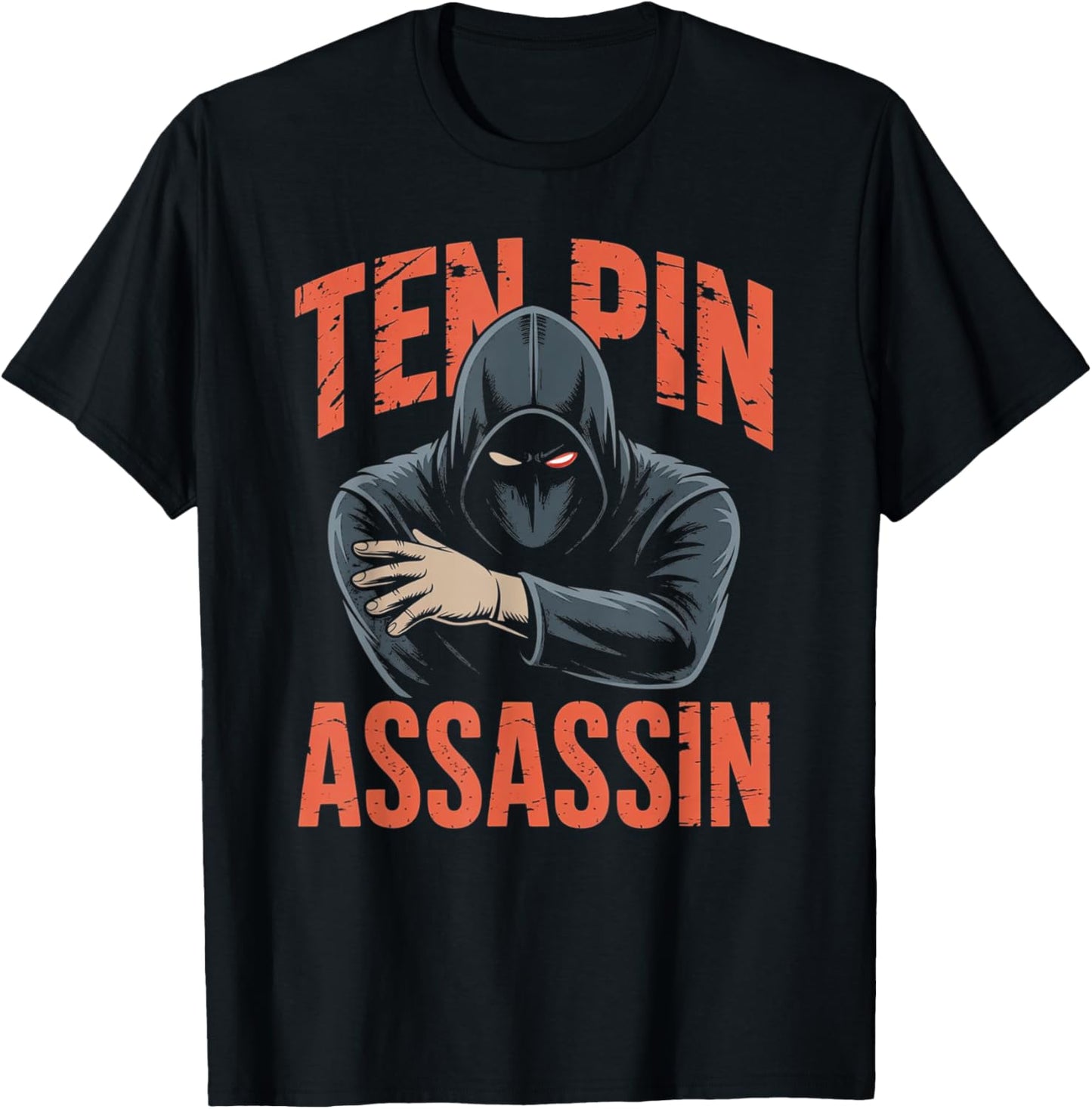 Ten Pin Assassin Fun Youth Bowling Graphic Design T-Shirt