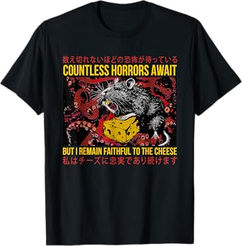 Japanese Horror Rat Retro Countless Horrors Await T-Shirt