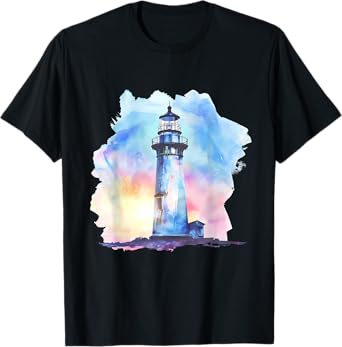 Lighthouse Sailing Sea Beach Boating Seaside House T-Shirt