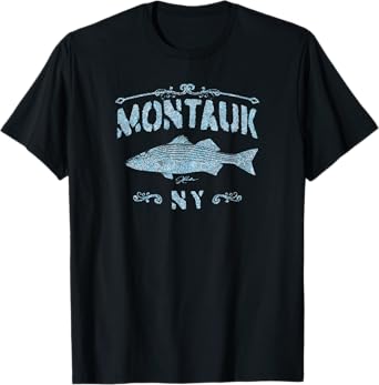 JCombs: Montauk, NY, Striped Bass (Distressed) T-Shirt