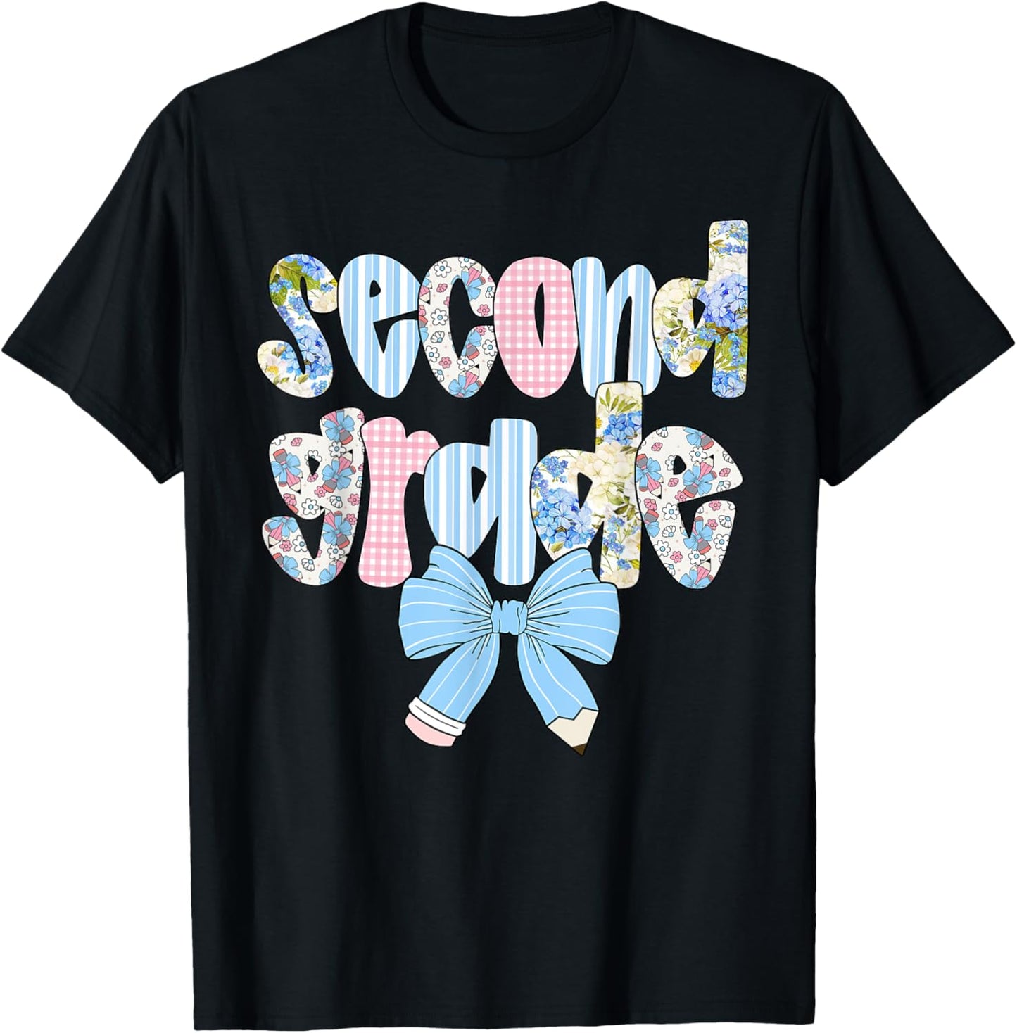 Second Grade Coquette Bow Pencil First Day Back To School Teacher T-shirt by TeeBrew