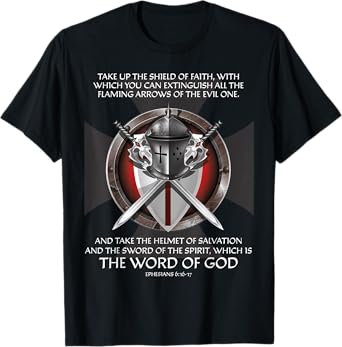 Armor of God Christian Bible Verse Religious Faith Graphic T-Shirt