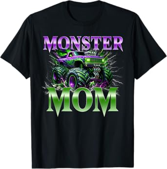 Monster Truck Mom Family Matching Monster Truck Birthday Boy T-Shirt