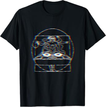 Vitruvian Dj House Music Optical Illusion EDM Rave Trippy T-Shirt
