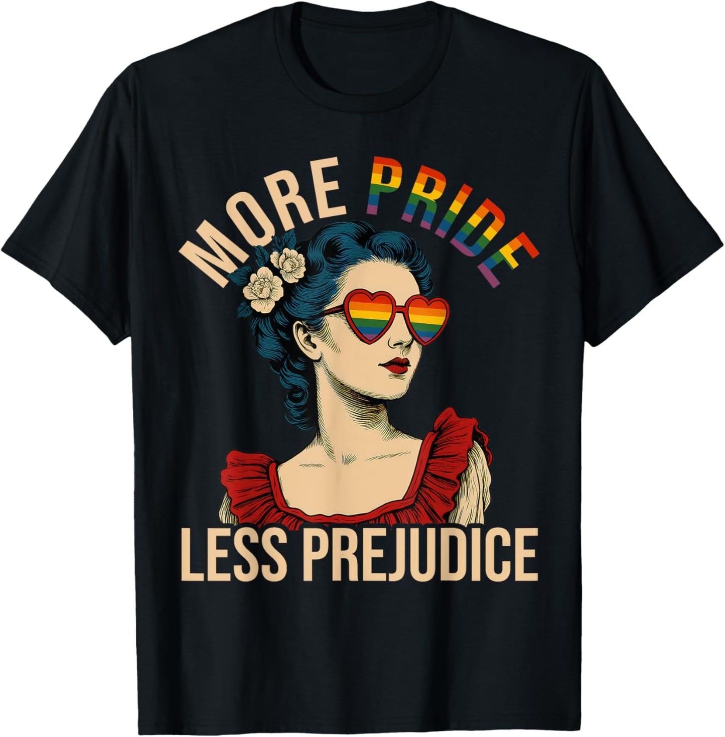 More Pride Less Prejudice Pride Month Gay Lesbian LGBTQ Ally T-Shirt