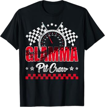 Race Car Birthday Party Racing Family Glamma Pit Crew T-Shirt